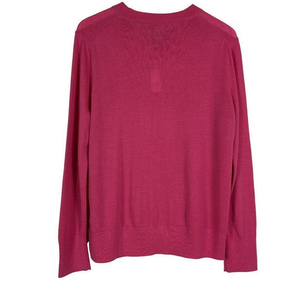 NWT GAP Bright Pink 100% Merino Wool Sweater, Women's XL - Picture 3 of 7